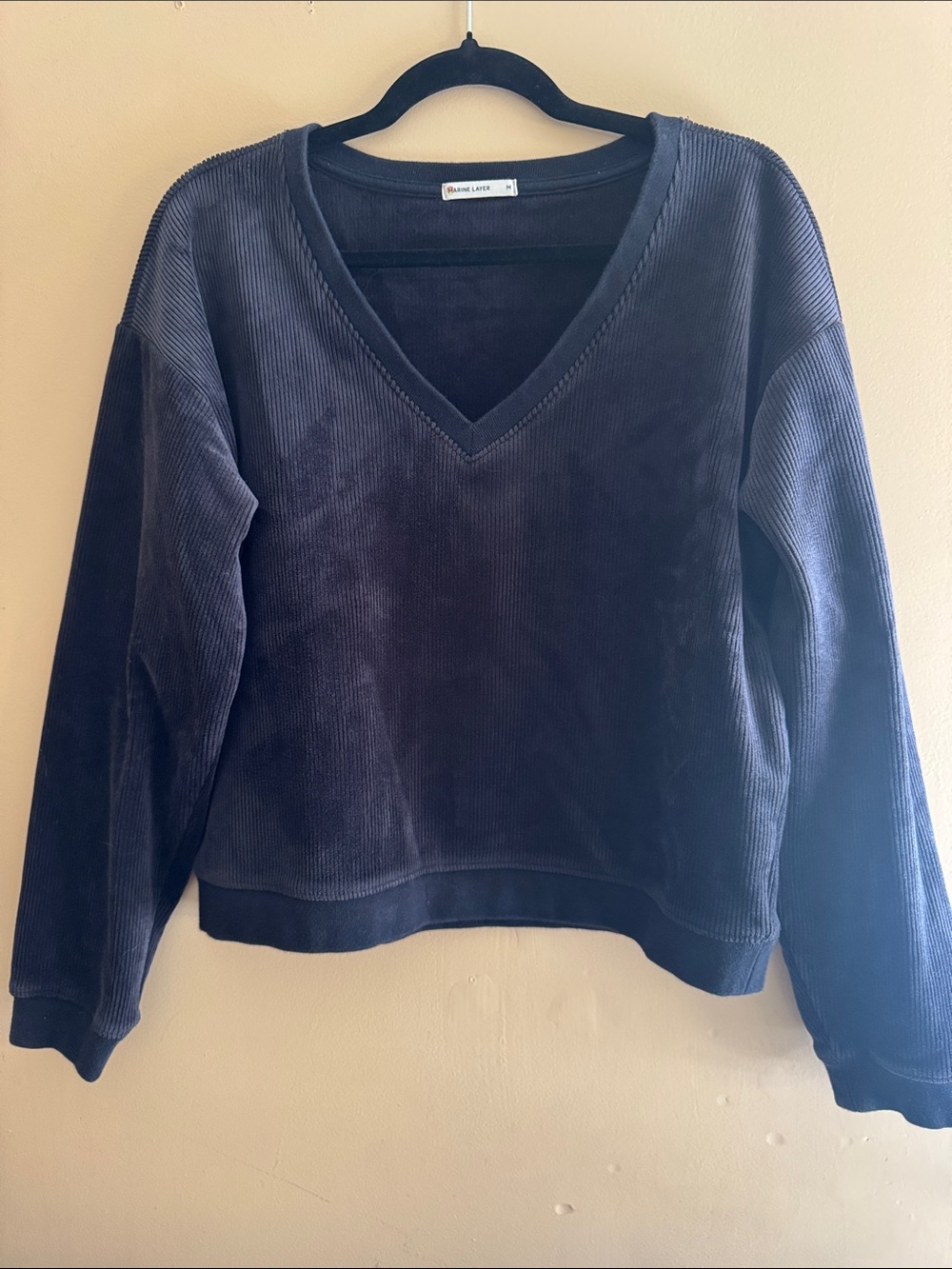 Marine Layer Women's Cord Velour V-Neck Sweatshirt